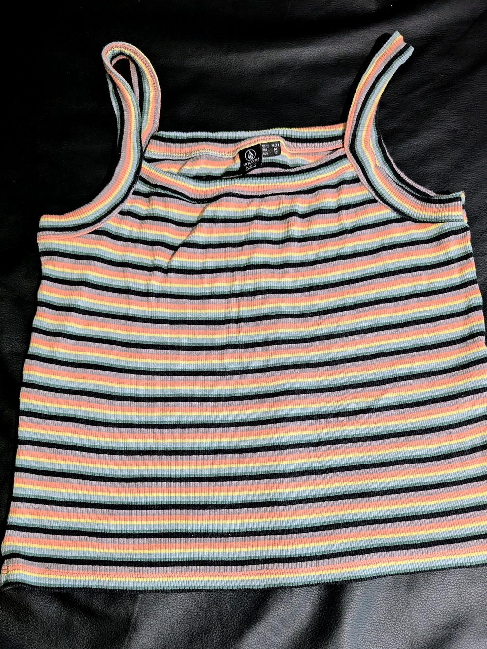 Volcom Pastel Multi-Stripe Ribbed Tank Top